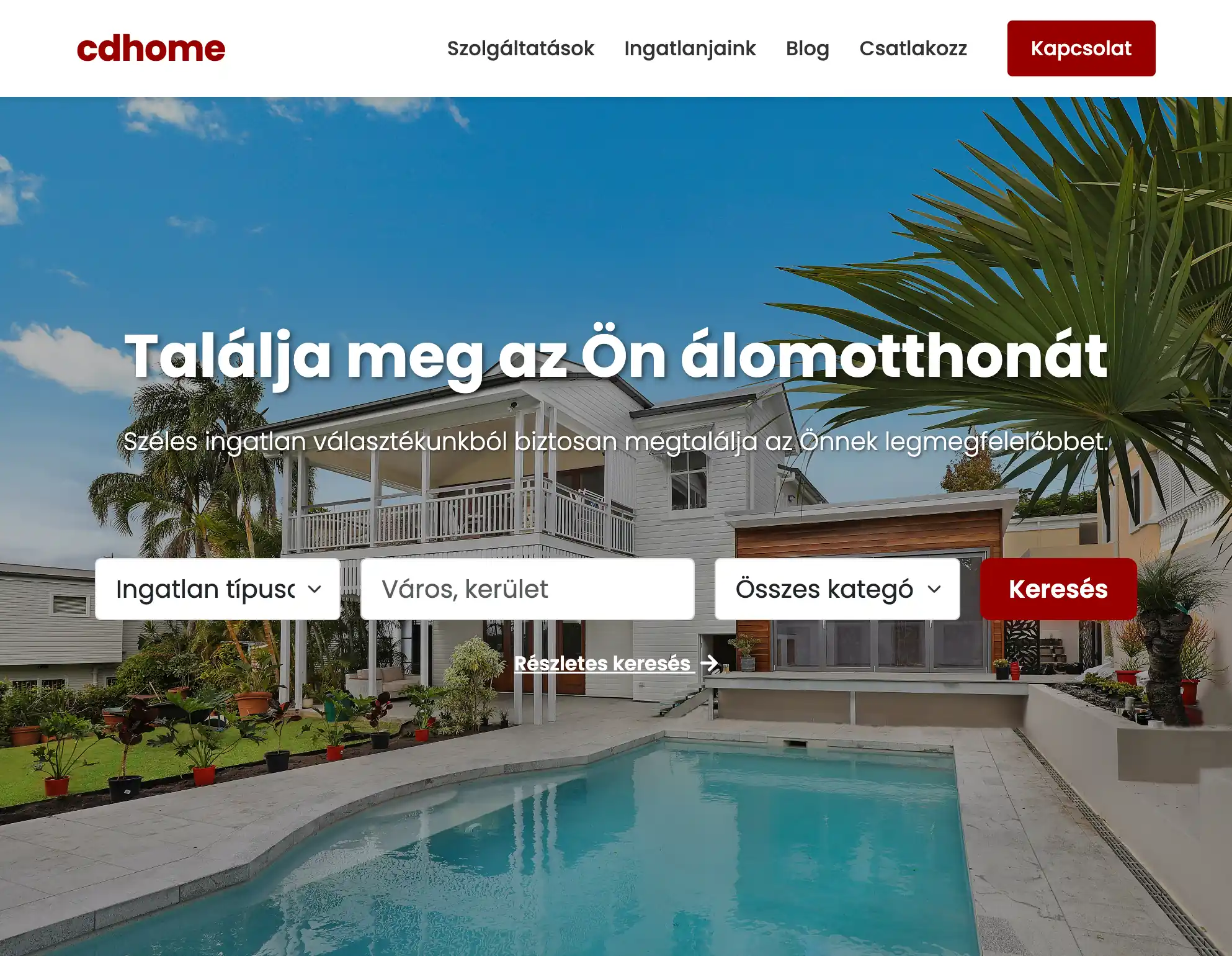 CDHOME ingatlan portál weboldal design